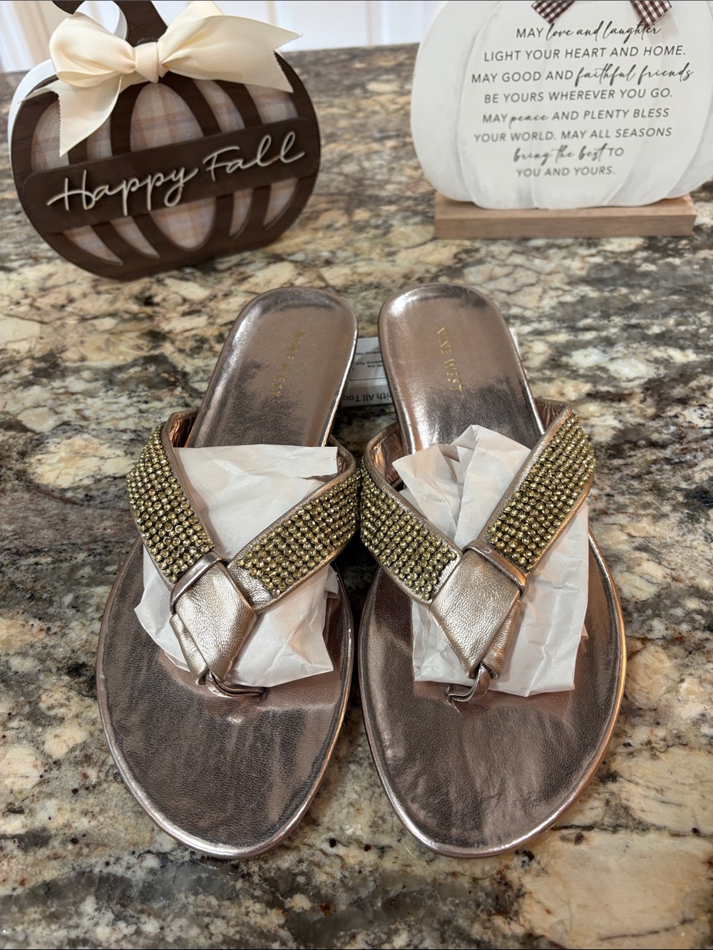 NWOT Nine West Women’s Bronze Sandals